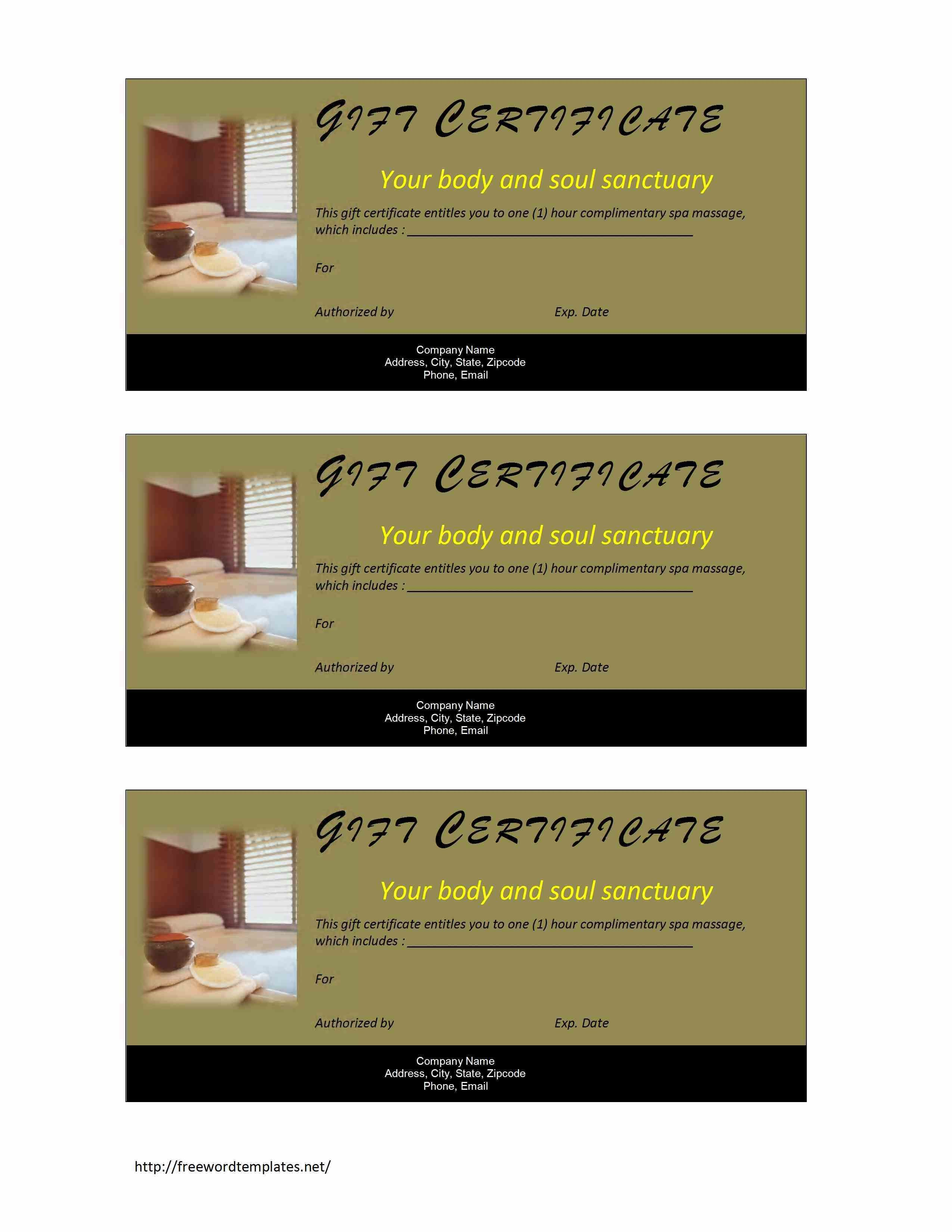 Valentine Massage Gift Certificate Template. Gift Regarding Golf Gift Certificate Template