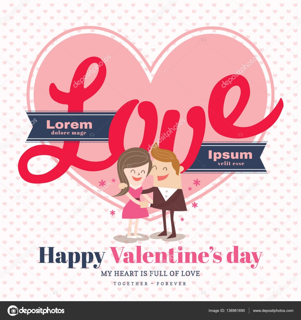 Valentine's Day Card With Love Word — Stock Vector © Kraphix With Regard To Valentine Card Template Word