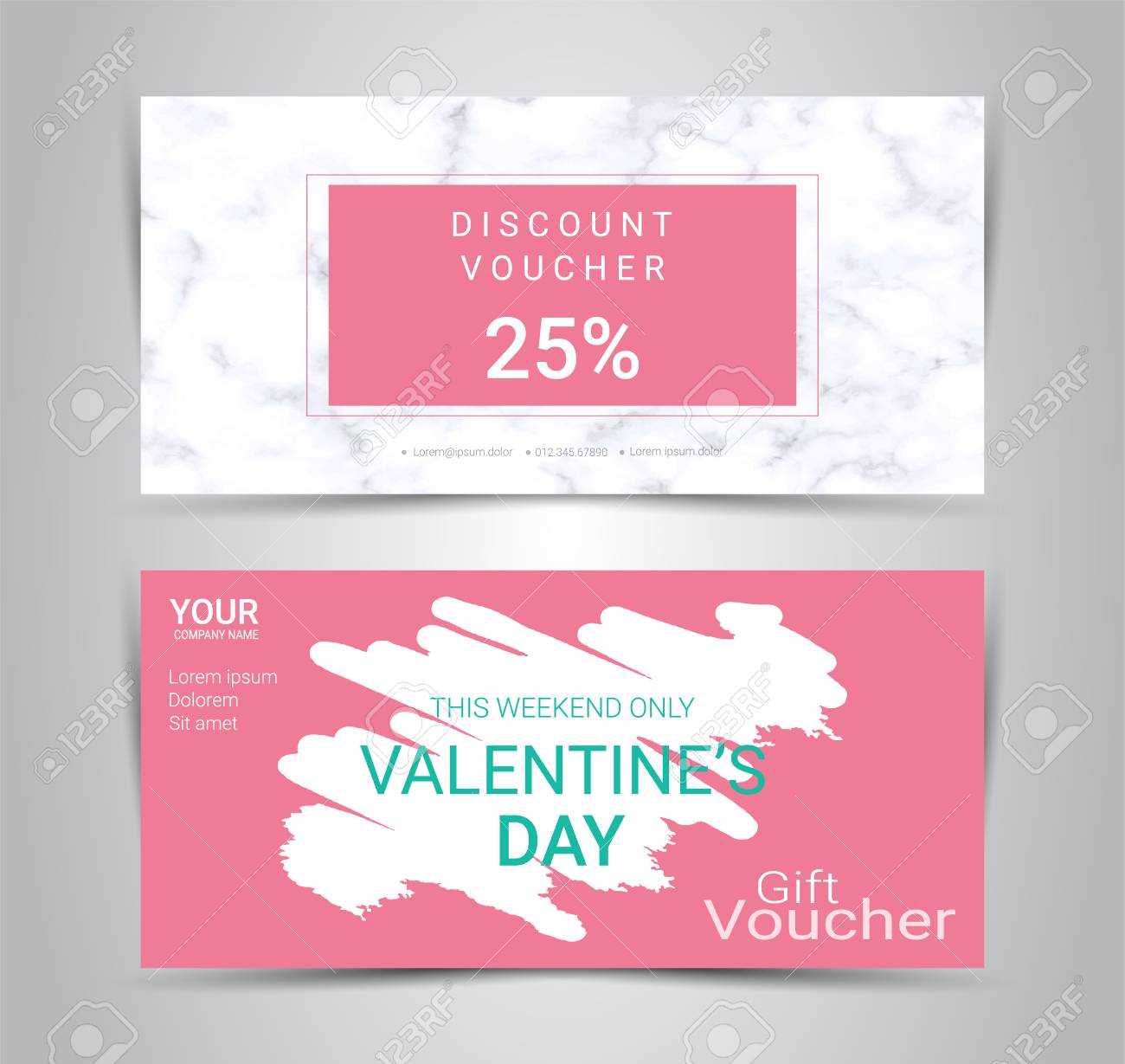 Valentine's Day Gift Certificate And Voucher Promotion Template Intended For Promotion Certificate Template