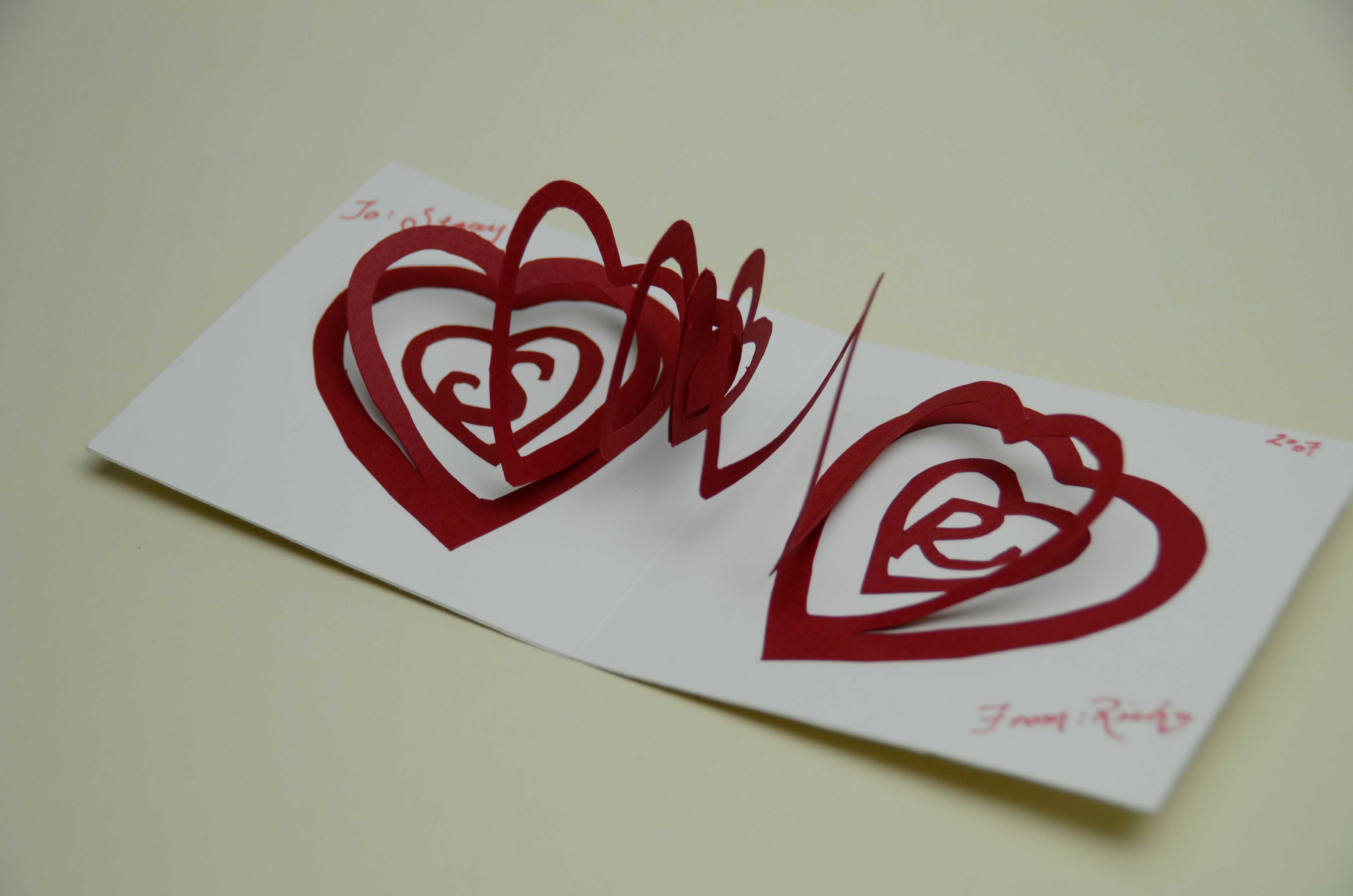 Valentine's Day Pop Up Card: Spiral Heart Tutorial With Regard To 3D Heart Pop Up Card Template Pdf