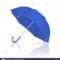 Vector 3D Realistic Render Blue Blank Umbrella Icon Closeup With Blank Umbrella Template