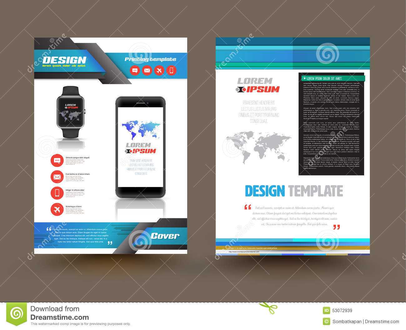 Vector Brochure Template Design For Technology Product Pertaining To Technical Brochure Template