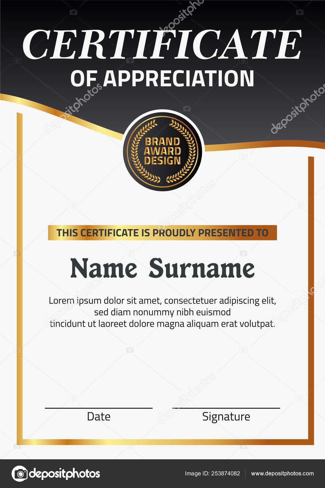 Vector Certificate Template Illustration Certificate Size With Regard To Certificate Template Size