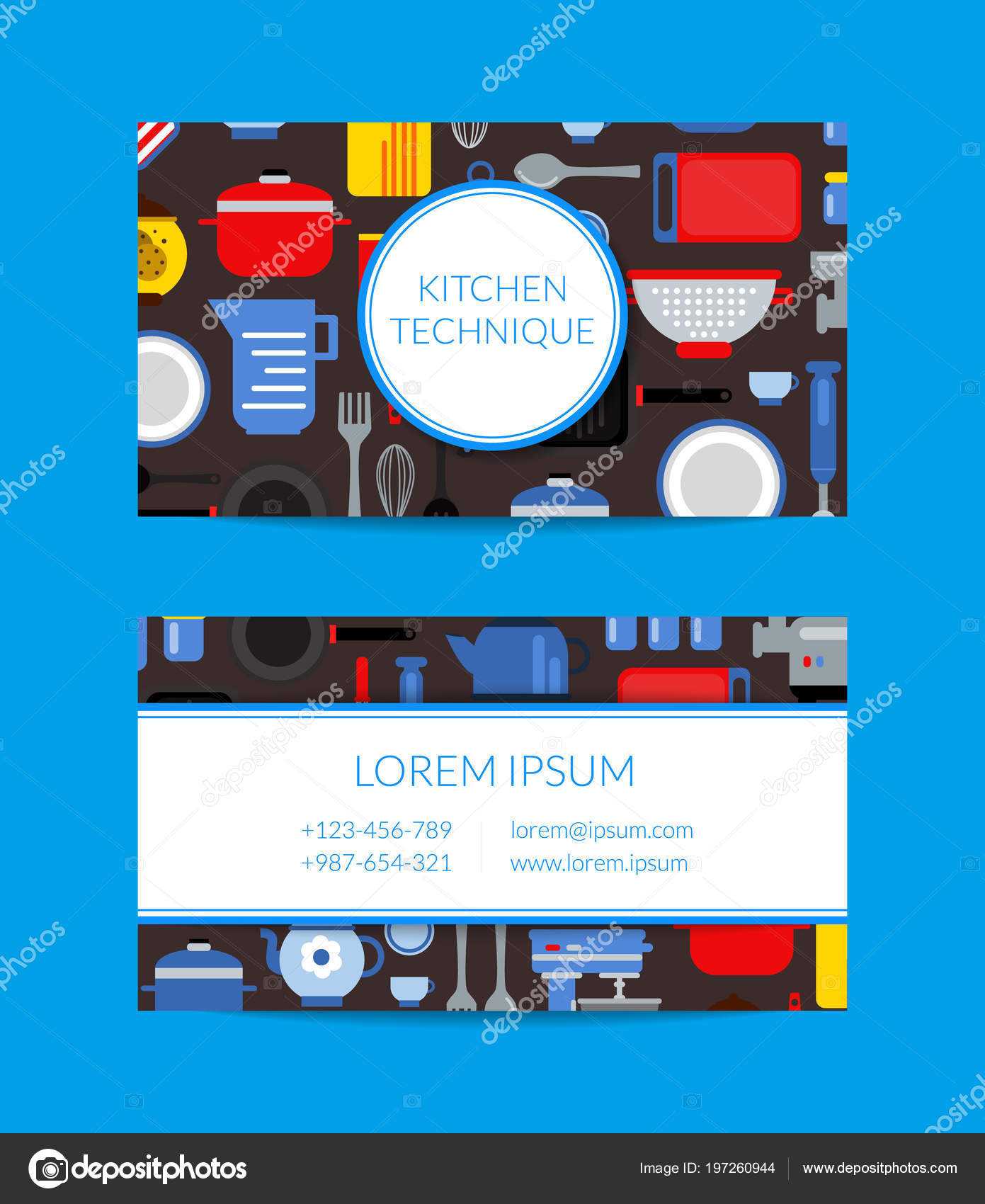 Vector Flat Style Kitchen Utensils Card Template For Cooking Intended For Frequent Diner Card Template