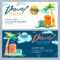 Vector Gift Travel Voucher Template. Tropical Island Landscape.. In Free Travel Gift Certificate Template