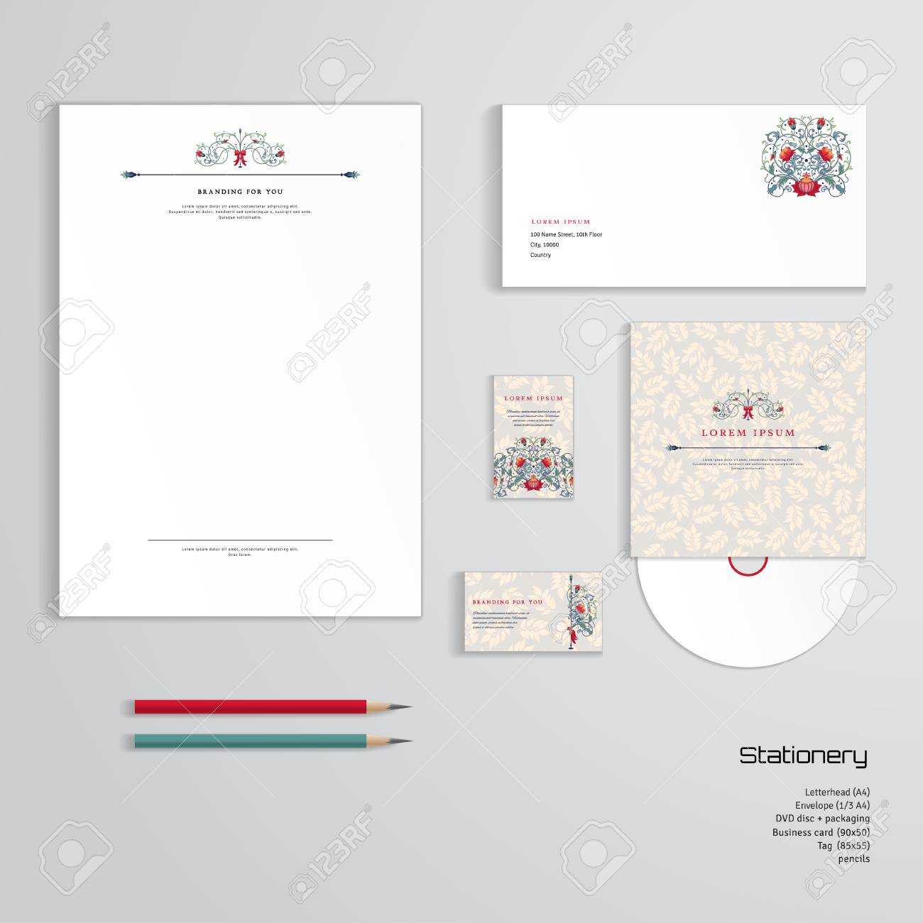 Vector Identity Templates. Letterhead, Envelope, Business Card,.. Regarding Business Card Letterhead Envelope Template