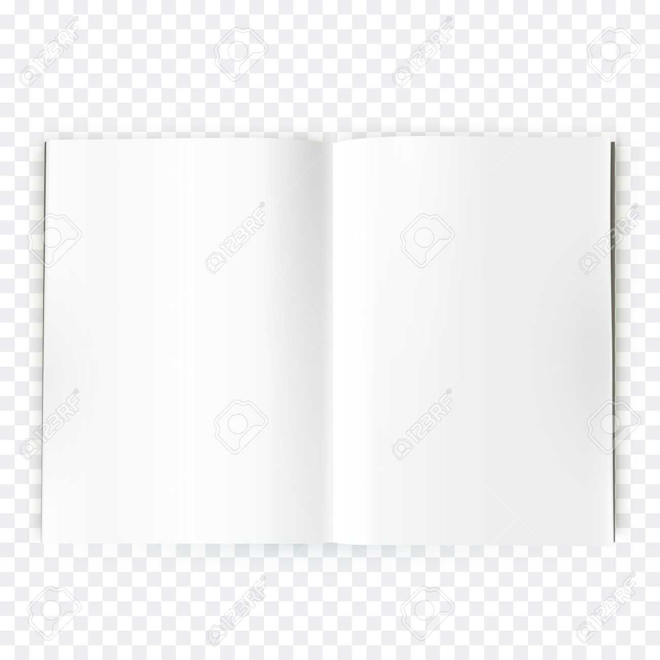 Vector Open Blank Magazine Spread. Book Spread With Blank White.. Throughout Blank Magazine Spread Template
