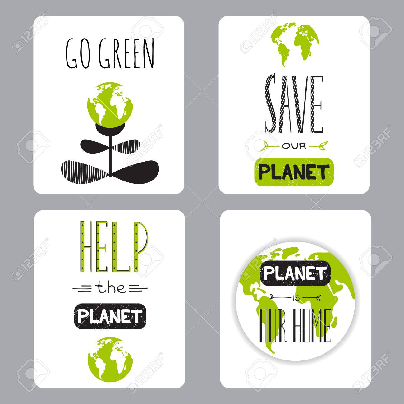 Vector Set Of Small Card Templates. Suitable For Earth Day And.. Pertaining To Small Greeting Card Template