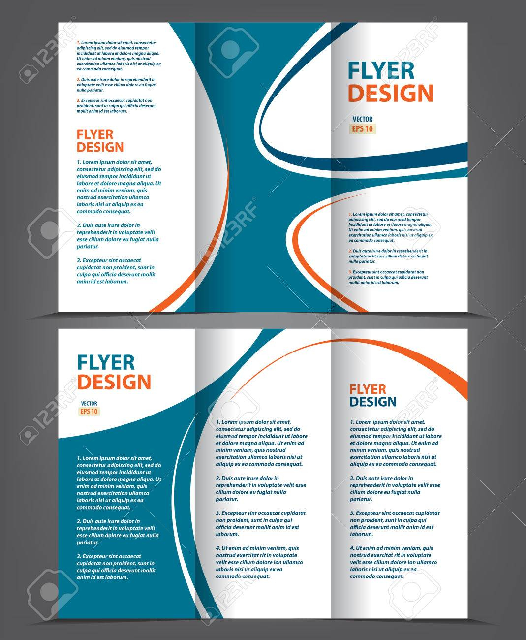Vector Tri Fold Brochure Template Design, Concept Business Leaflet,.. Intended For 3 Fold Brochure Template Free