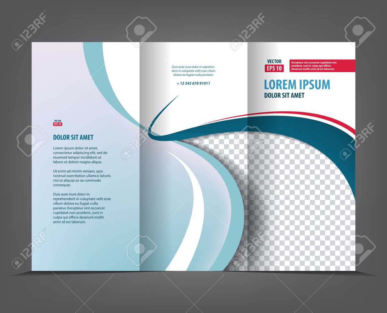 Vector Tri Fold Brochure Template Design, Concept Business Trifold.. Regarding 3 Fold Brochure Template Free