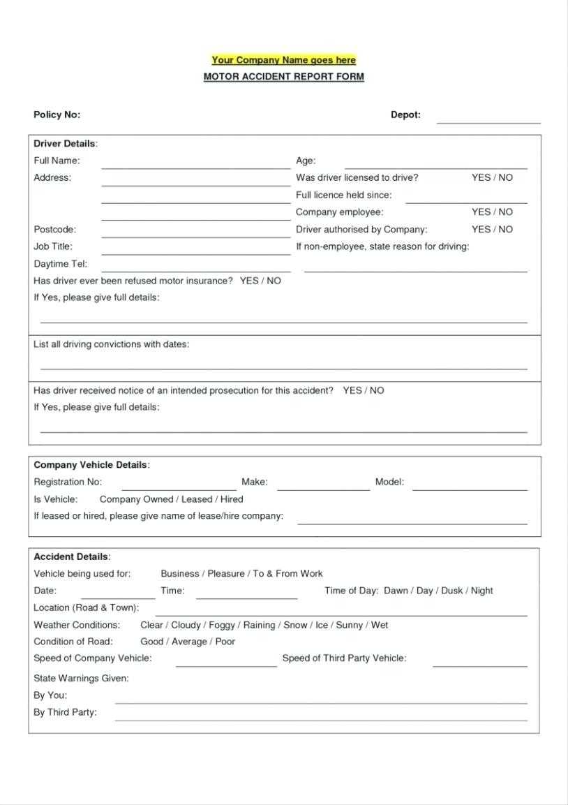 Vehicle Accident Report Template – Atlantaauctionco For Vehicle Accident Report Form Template