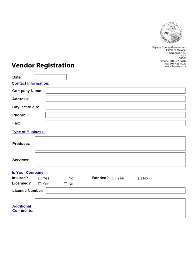 Vendor Registration Form – 6 Free Templates In Pdf, Word In Registration Form Template Word Free