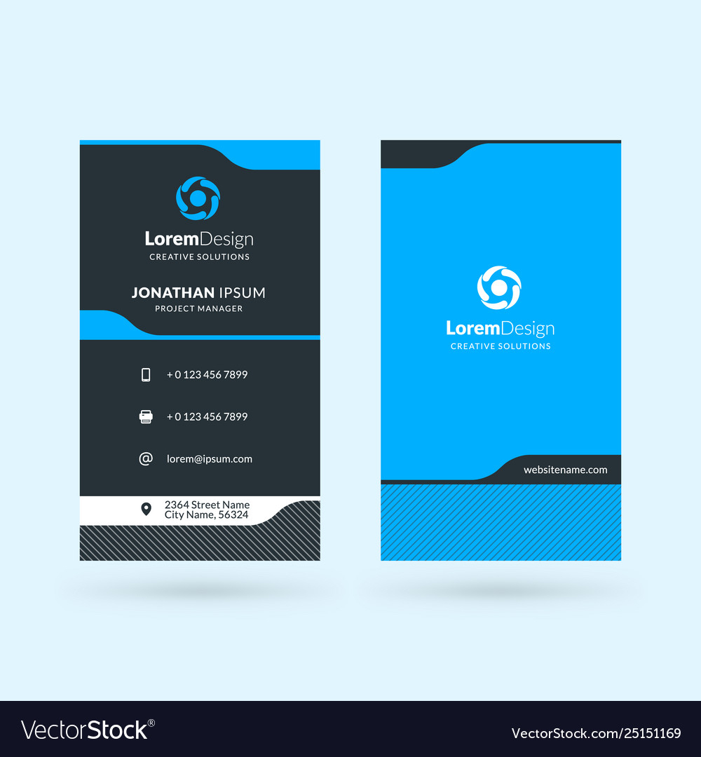 Vertical Double Sided Business Card Template Intended For Double Sided Business Card Template Illustrator