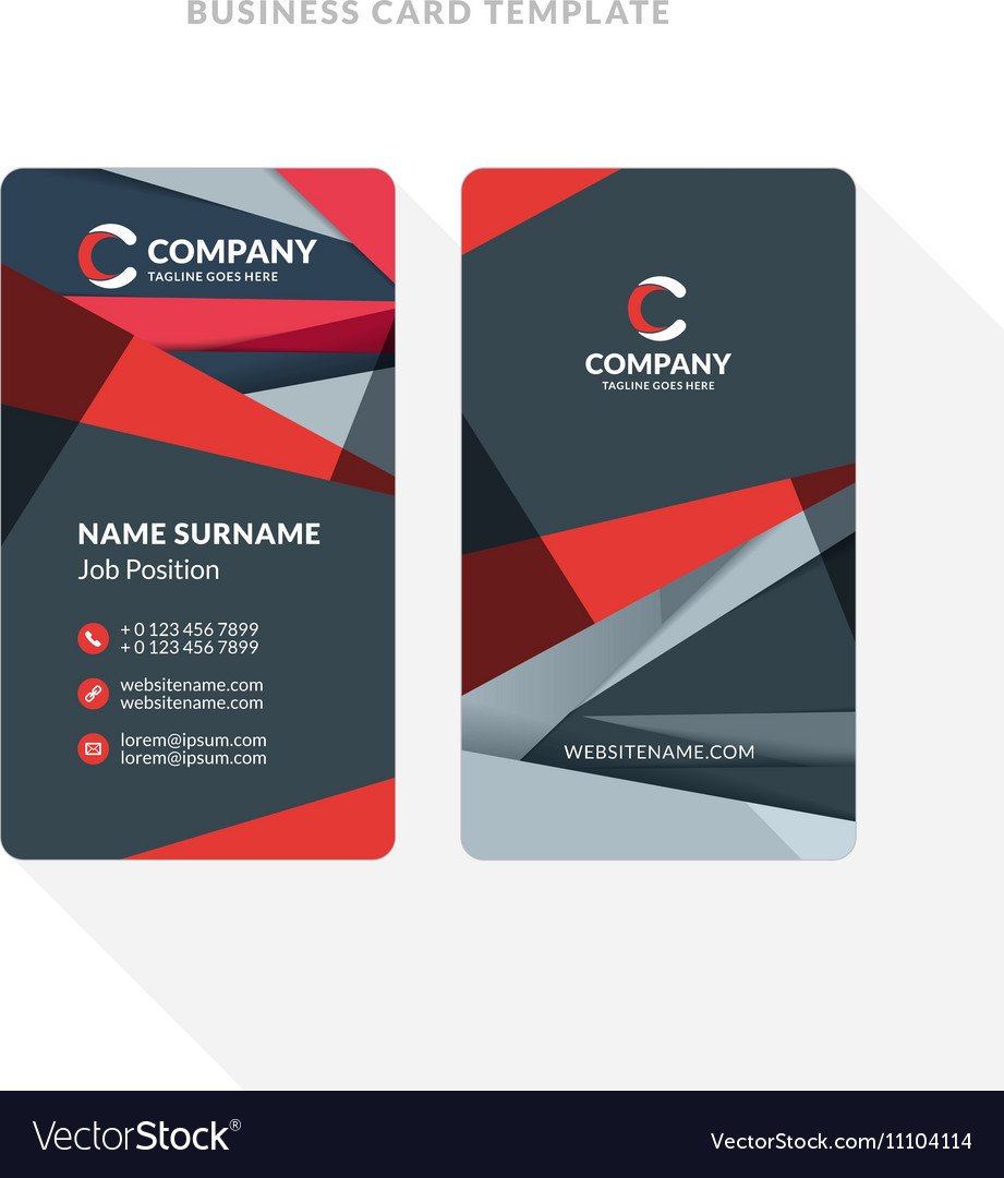 Vertical Double Sided Business Card Template With Pertaining To Double Sided Business Card Template Illustrator