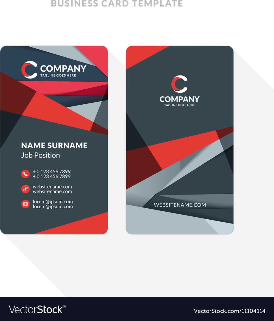 Vertical Double Sided Business Card Template With Pertaining To Double Sided Business Card Template Illustrator