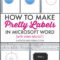 Video: How To Make Pretty Labels In Microsoft Word | Crafty Pertaining To Microsoft Word Sticker Label Template