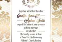 Vintage Baroque Style Wedding Invitation Card Template.. Elegant.. intended for Invitation Cards Templates For Marriage