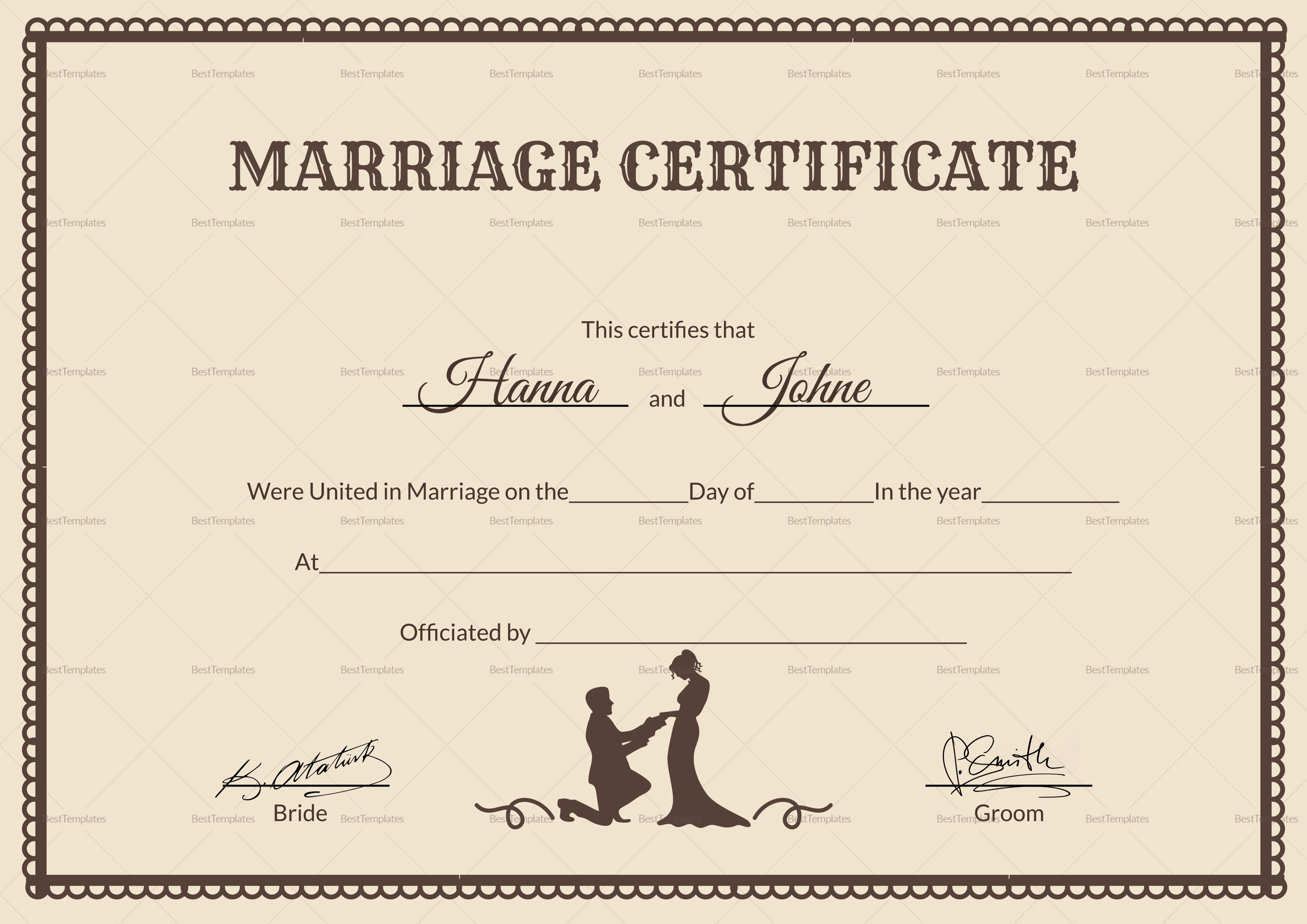 Vintage Marriage Certificate Template Within Certificate Of Marriage Template