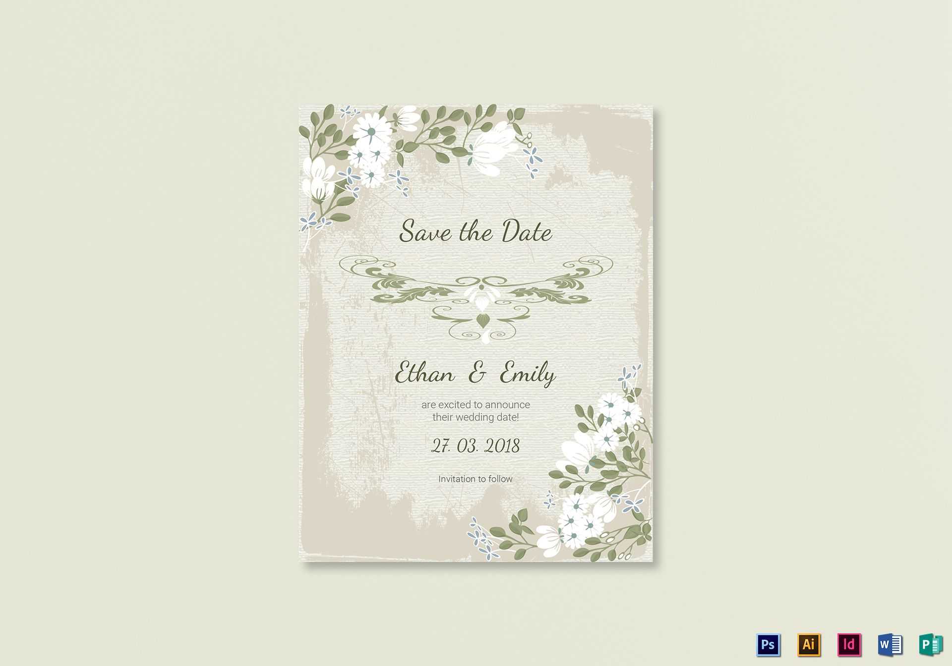 Vintage Save The Date Card Template Inside Save The Date Template Word