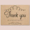 Vintage Wedding Thank You Card Template For Word Or Pages, Printable  Wedding Invitation, Kraft Paper Thank You, Docx File Instant Download With Thank You Card Template Word
