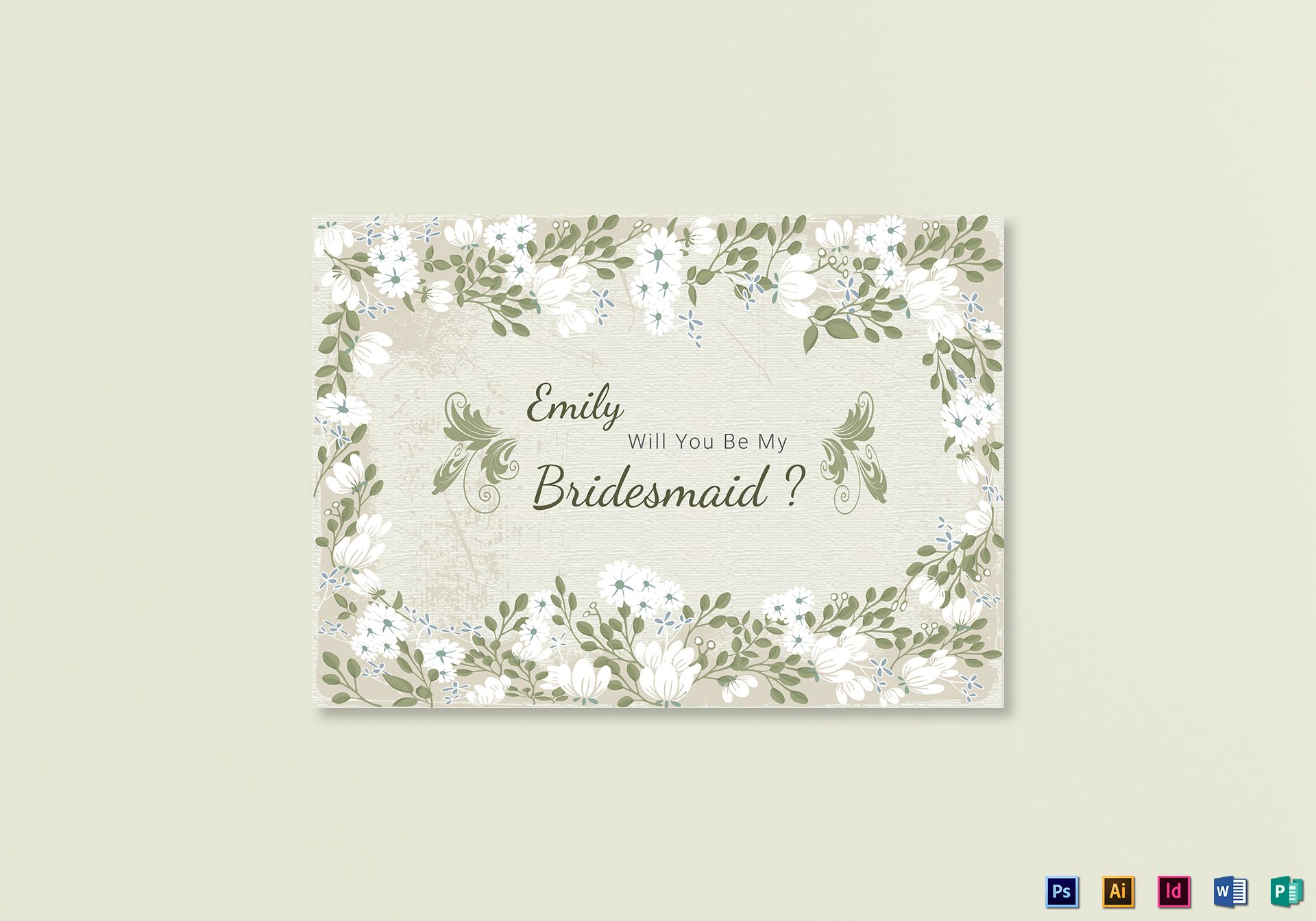 Vintage Will You Be My Bridesmaid Card Template Pertaining To Will You Be My Bridesmaid Card Template