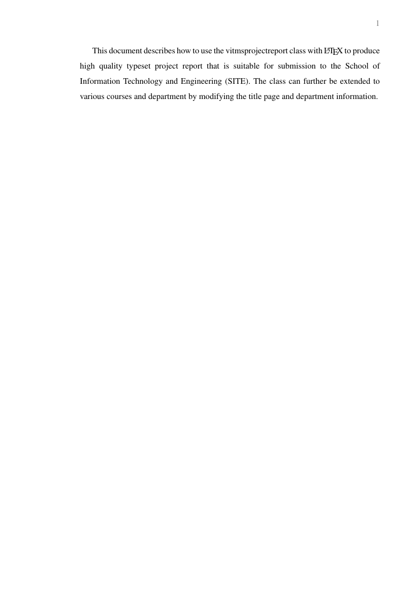 Vit – Template For Vit Project Report Template For Project Report Template Latex