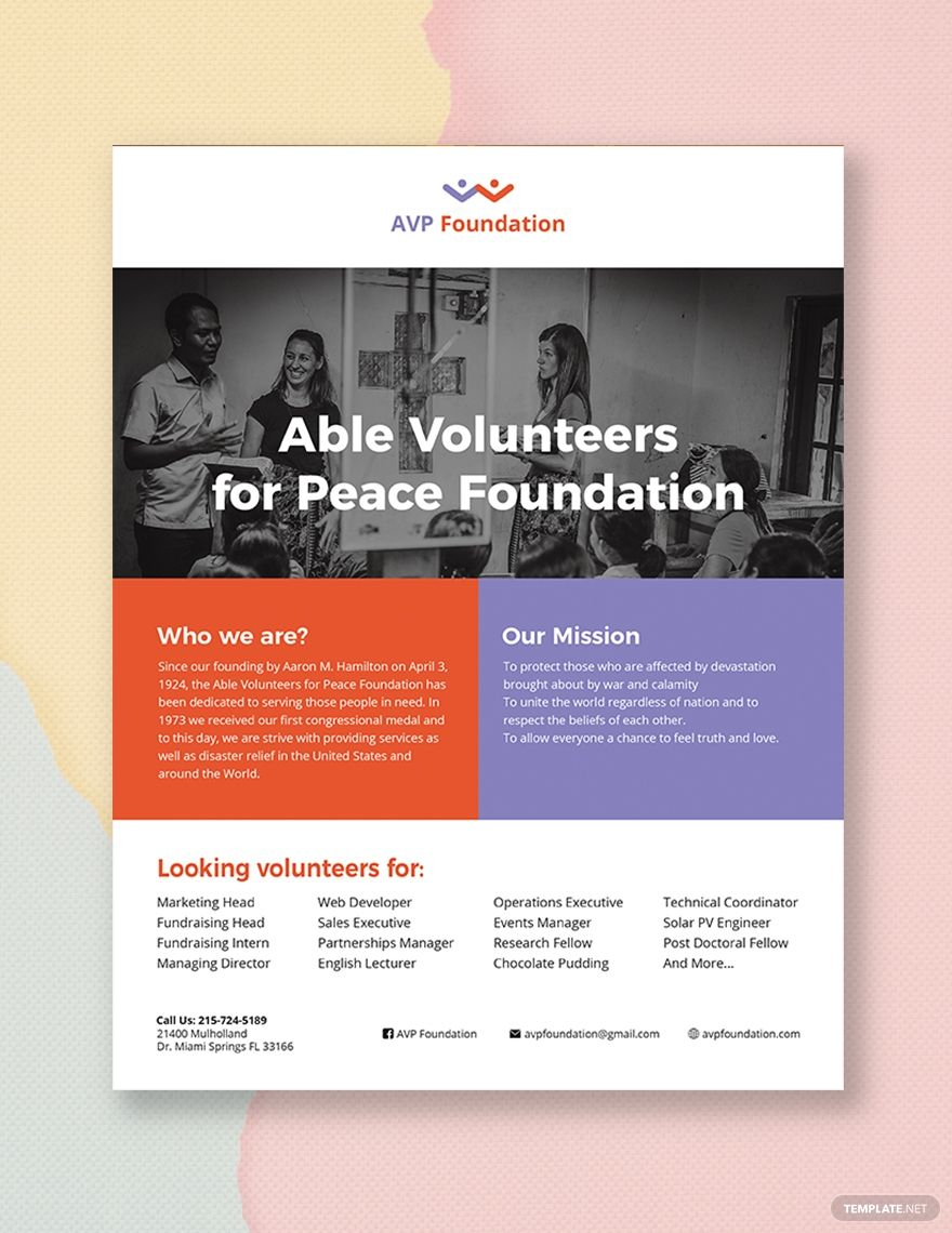 Volunteer Flyer | Flyer Template, Booklet Template, Templates For Volunteer Brochure Template