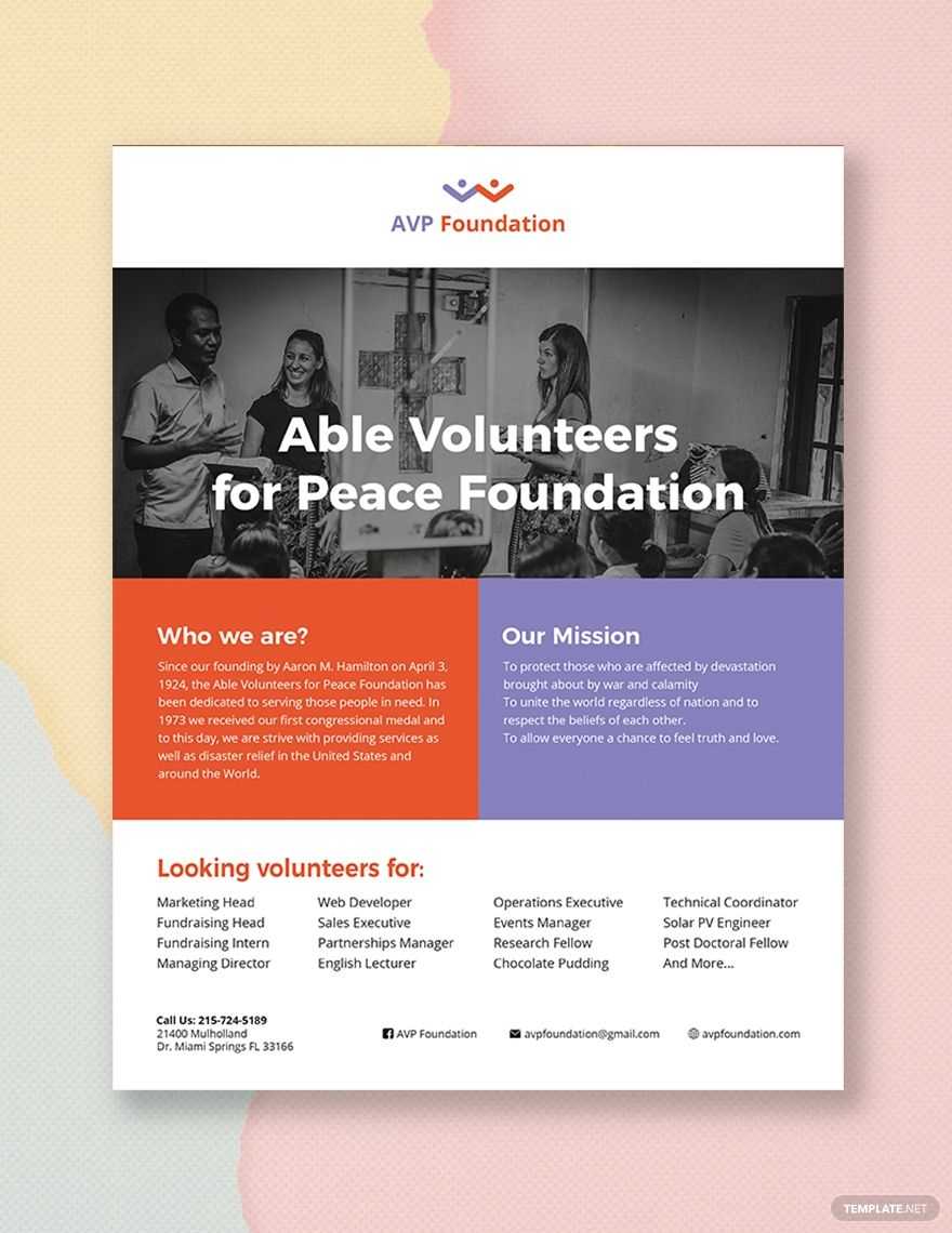 Volunteer Flyer | Flyer Template, Booklet Template, Templates For Volunteer Brochure Template