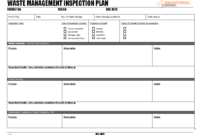 Waste Management Inspection Plan - with Waste Management Report Template