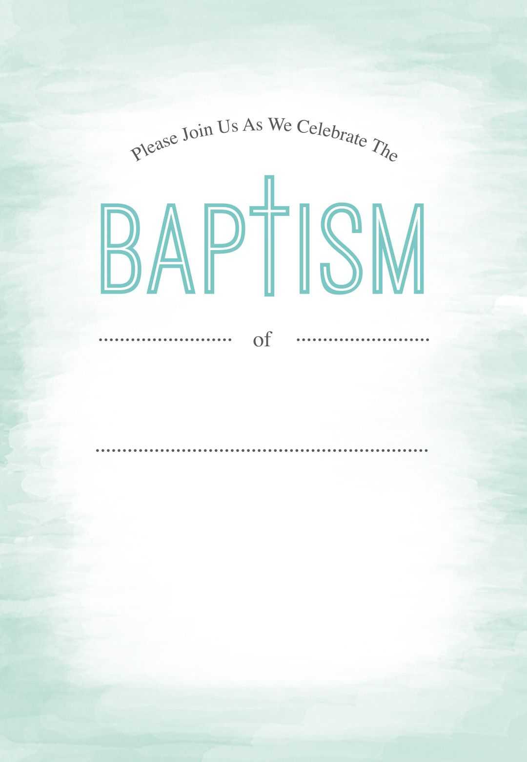 Water – Free Printable Baptism & Christening Invitation With Blank Christening Invitation Templates