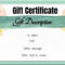 Watercolor Gift Certificate Template | Free Gift Certificate Inside Company Gift Certificate Template