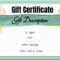 Watercolor Gift Certificate Template | Free Gift Certificate Inside Company Gift Certificate Template