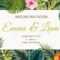 Wedding Event Invitation Card Template. Exotic Tropical Jungle.. Inside Event Invitation Card Template