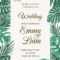 Wedding Event Invitation Card Template. Exotic Tropical Jungle.. Regarding Event Invitation Card Template