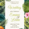 Wedding Event Invitation Card Template. Exotic Tropical Jungle,.. Throughout Event Invitation Card Template