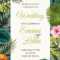 Wedding Event Invitation Card Template. Exotic Tropical Jungle,.. Throughout Event Invitation Card Template