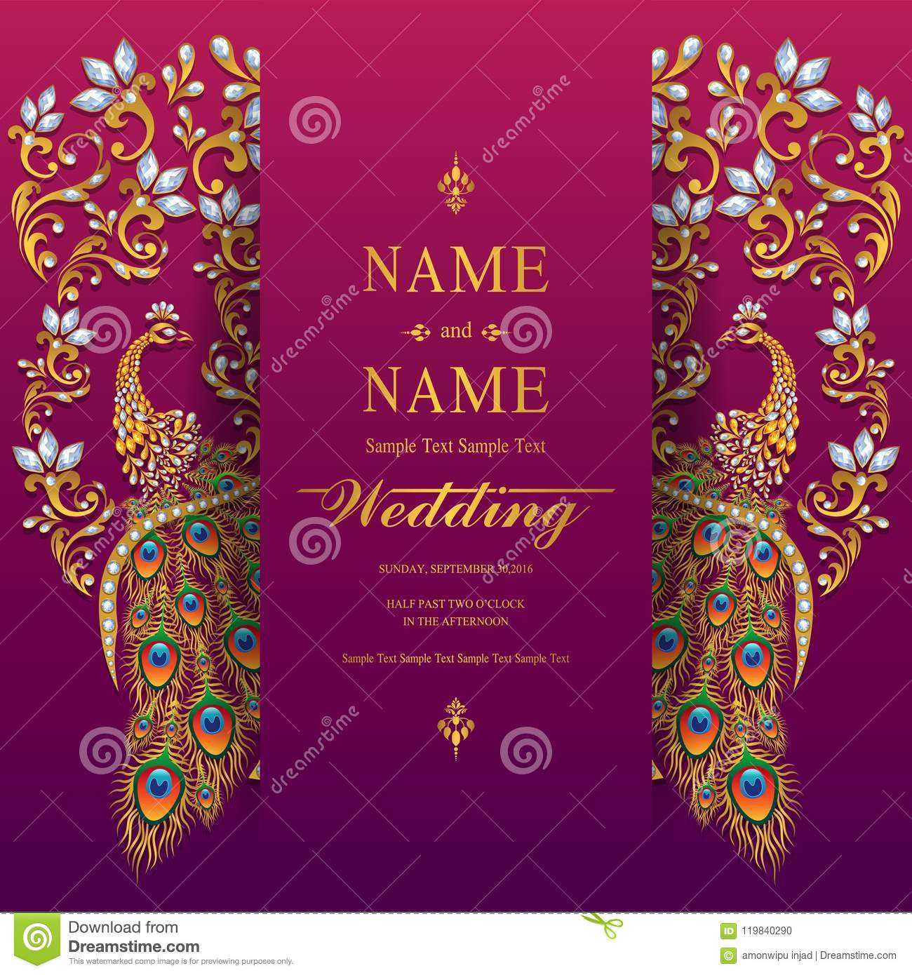 Wedding Invitation Card Templates . Stock Vector Intended For Indian Wedding Cards Design Templates