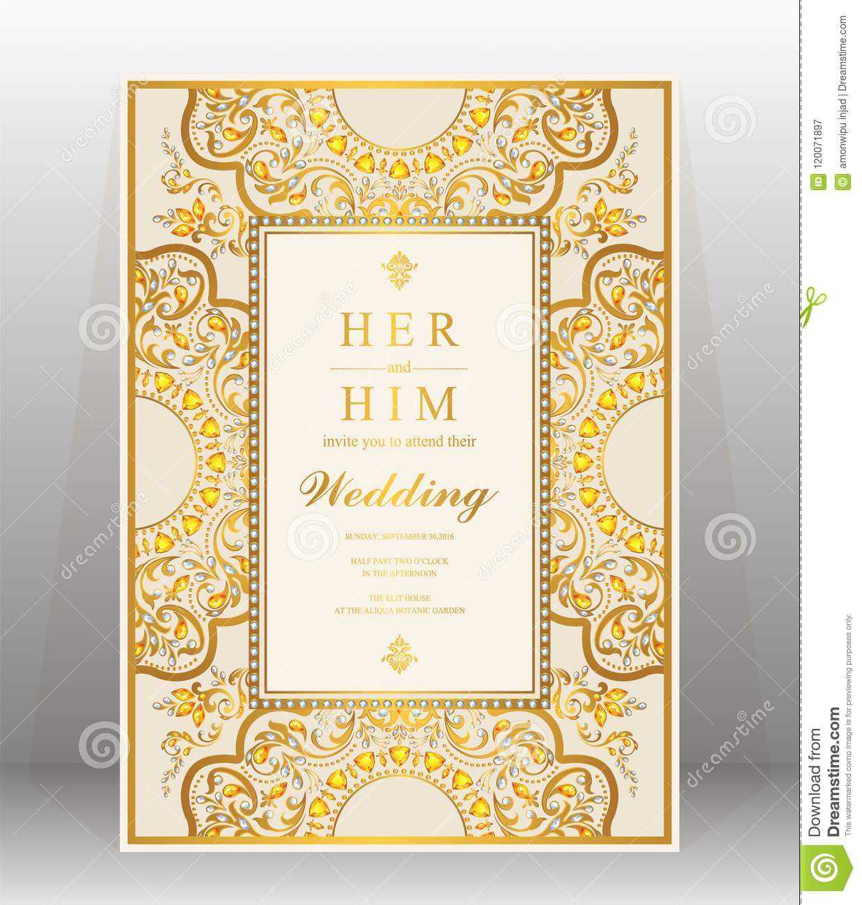 Wedding Invitation Card Templates . Stock Vector Within Indian Wedding Cards Design Templates