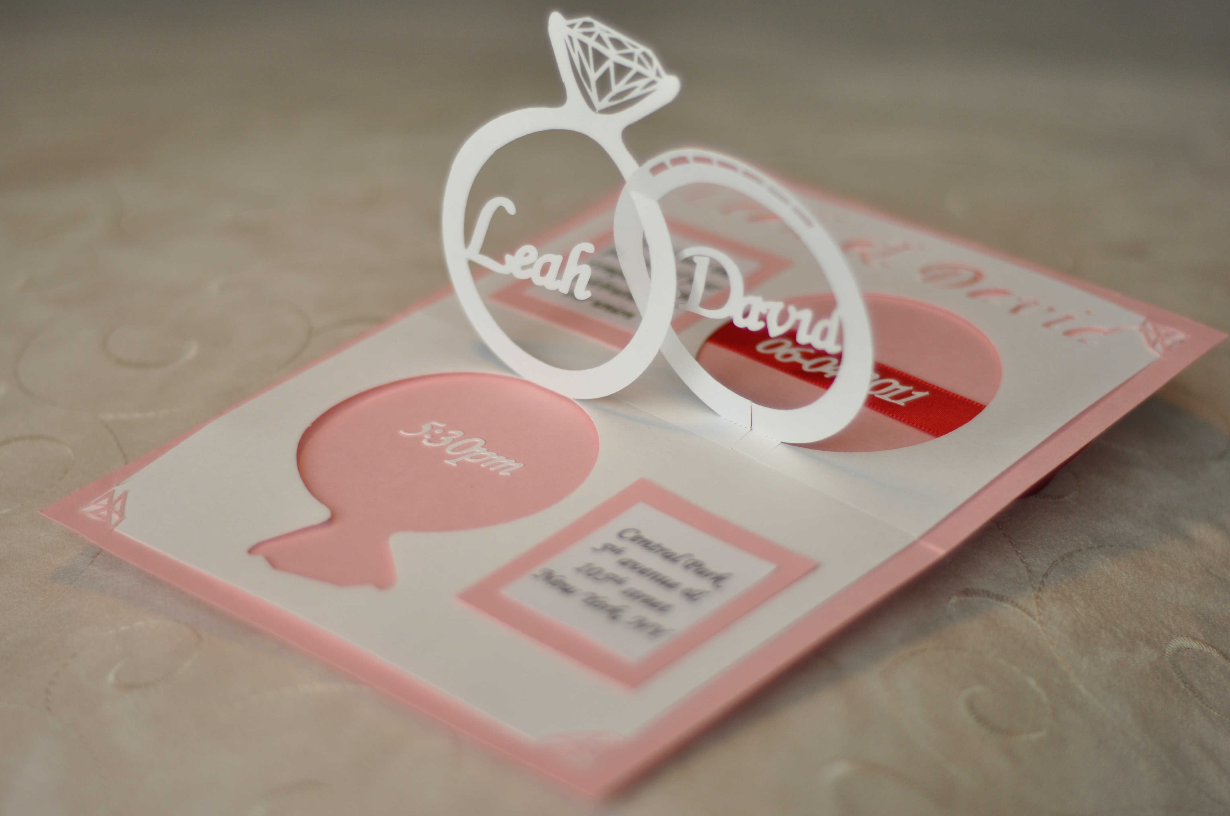 Wedding Invitation Linked Rings Pop Up Card Template With Pop Up Wedding Card Template Free
