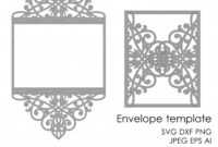 Wedding Invitation Pattern Card Template Lace Folds (Studio for Silhouette Cameo Card Templates