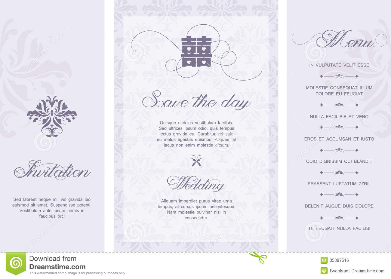Wedding Invitation Stock Vector. Illustration Of Card – 35397516 Intended For Free E Wedding Invitation Card Templates