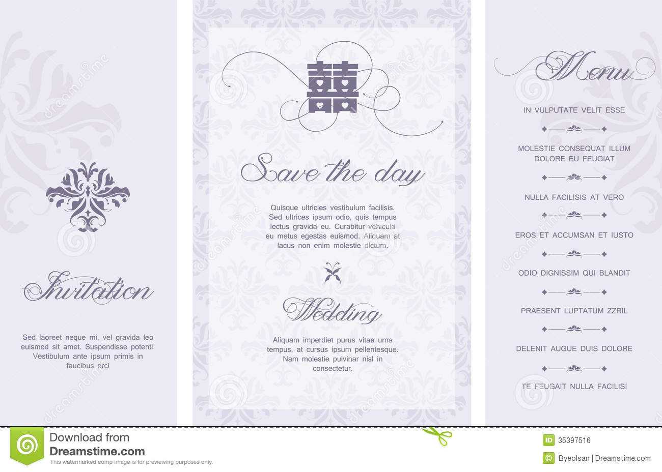 Wedding Invitation Stock Vector. Illustration Of Card – 35397516 Intended For Free E Wedding Invitation Card Templates