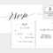 Wedding Invitations With Rsvp Postcard Attached Perforated Intended For Free Printable Wedding Rsvp Card Templates