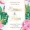 Wedding Marriage Event Invitation Card Template. Tropical Jungle.. Intended For Event Invitation Card Template