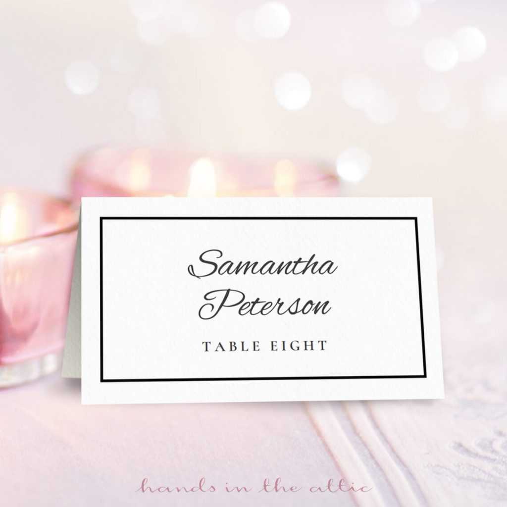 Wedding Place Card Template | Free Download | Hands In The Attic With Place Card Size Template