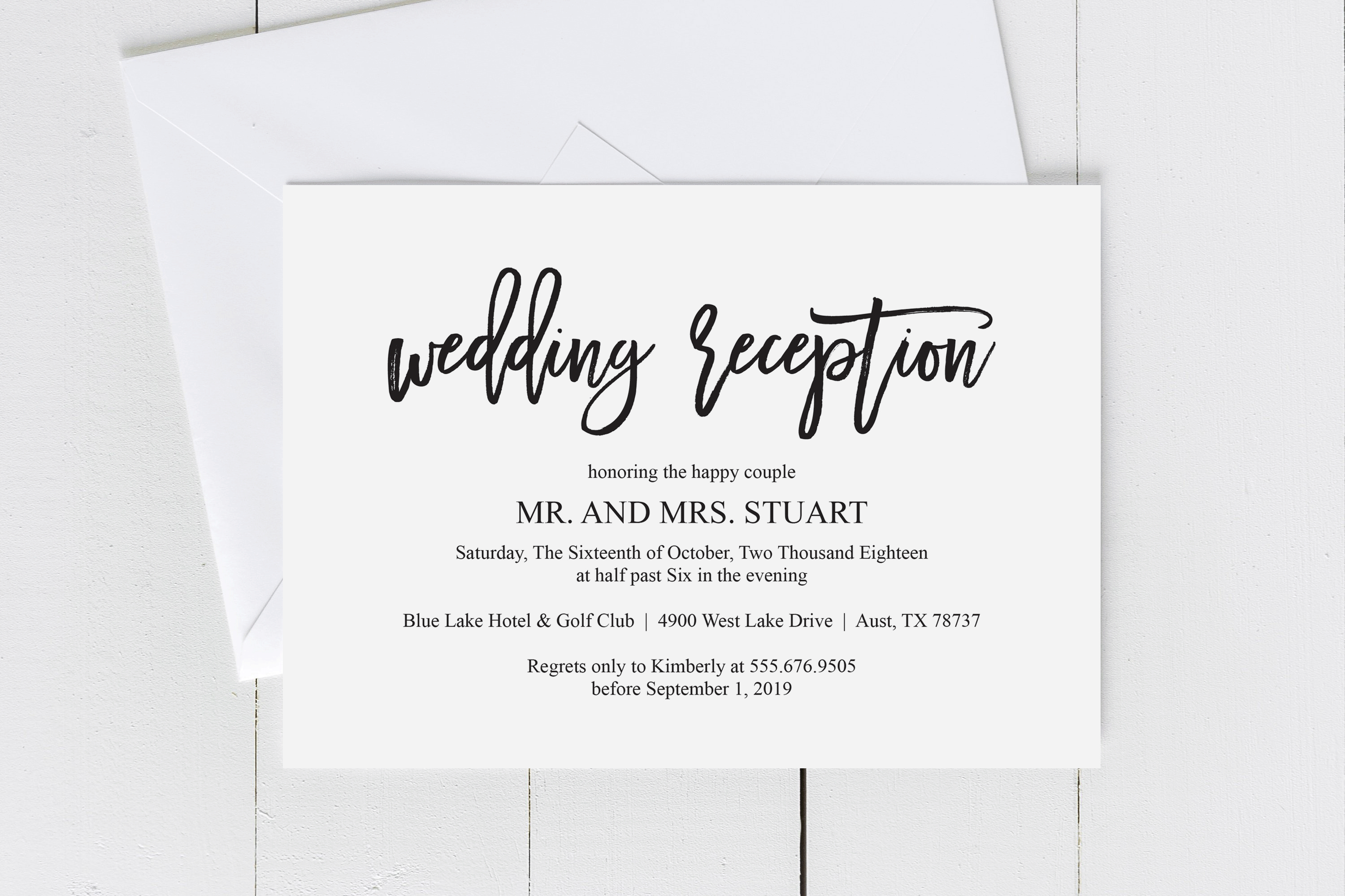 Wedding Reception Invitation Card Pdf Editable Template With Regard To Wedding Hotel Information Card Template