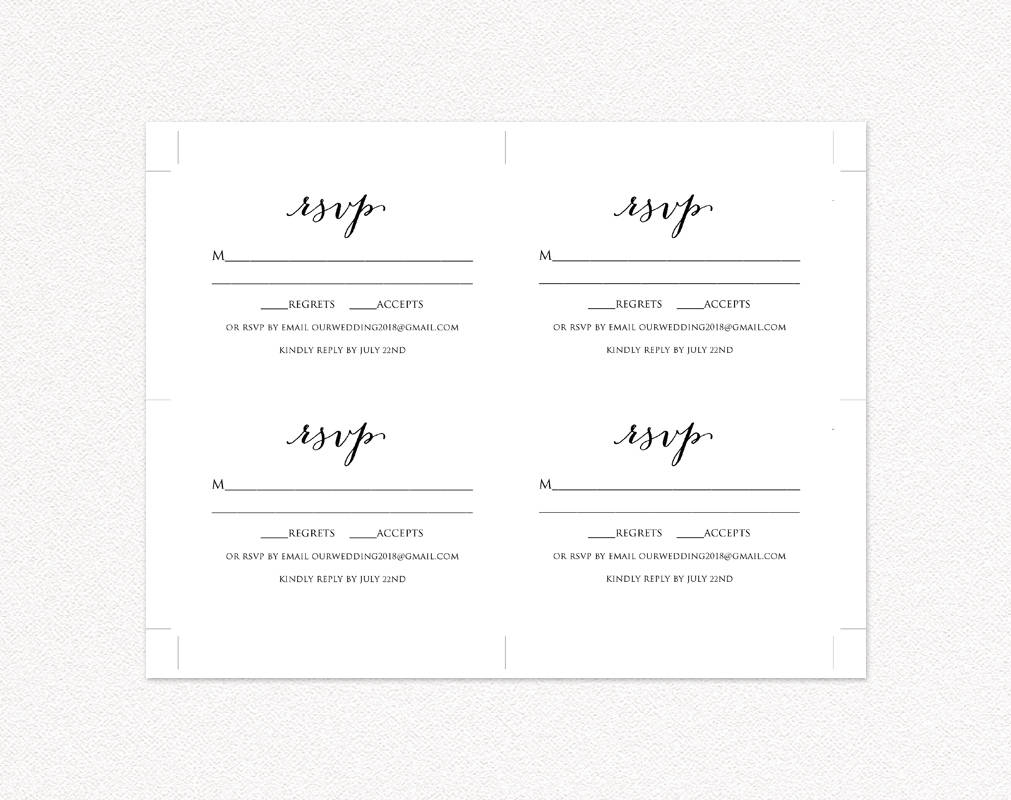 Wedding Rsvp Card Template · Wedding Templates And Printables For Free Printable Wedding Rsvp Card Templates