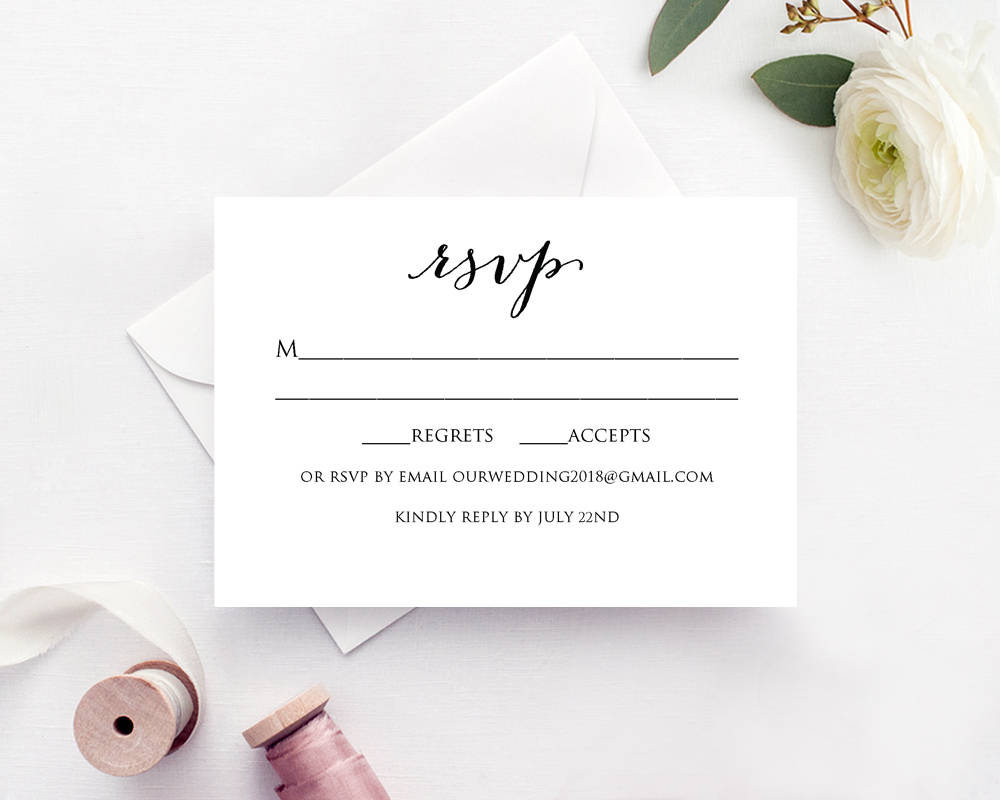 Wedding Rsvp Card Template Pertaining To Free Printable Wedding Rsvp Card Templates