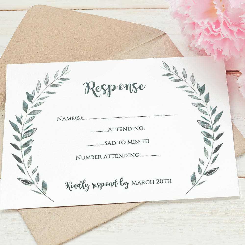 Wedding Rsvp Card Template Printable Rsvp Card | Leaves In Free Printable Wedding Rsvp Card Templates