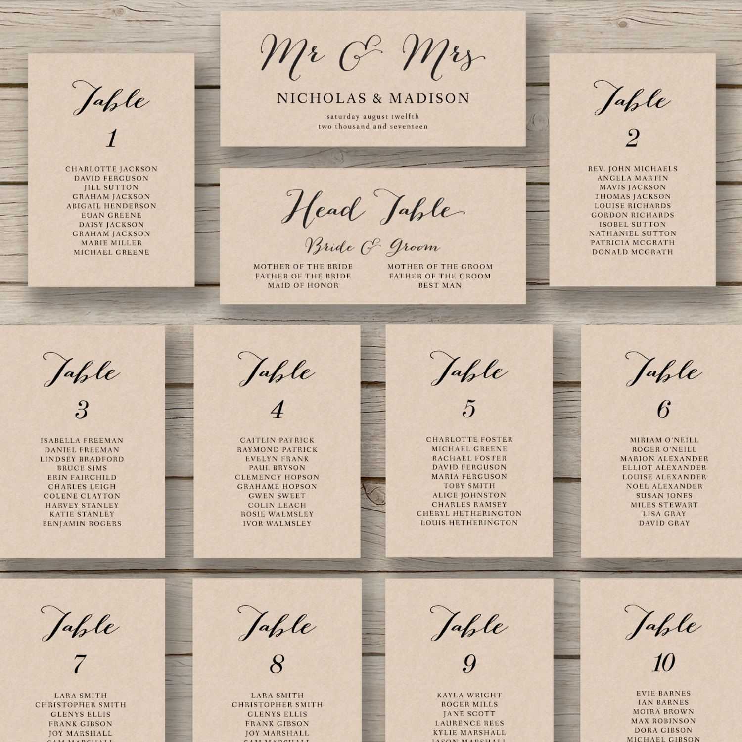 Wedding Seating Chart Template – Printable Seating Chart For Wedding Seating Chart Template Word